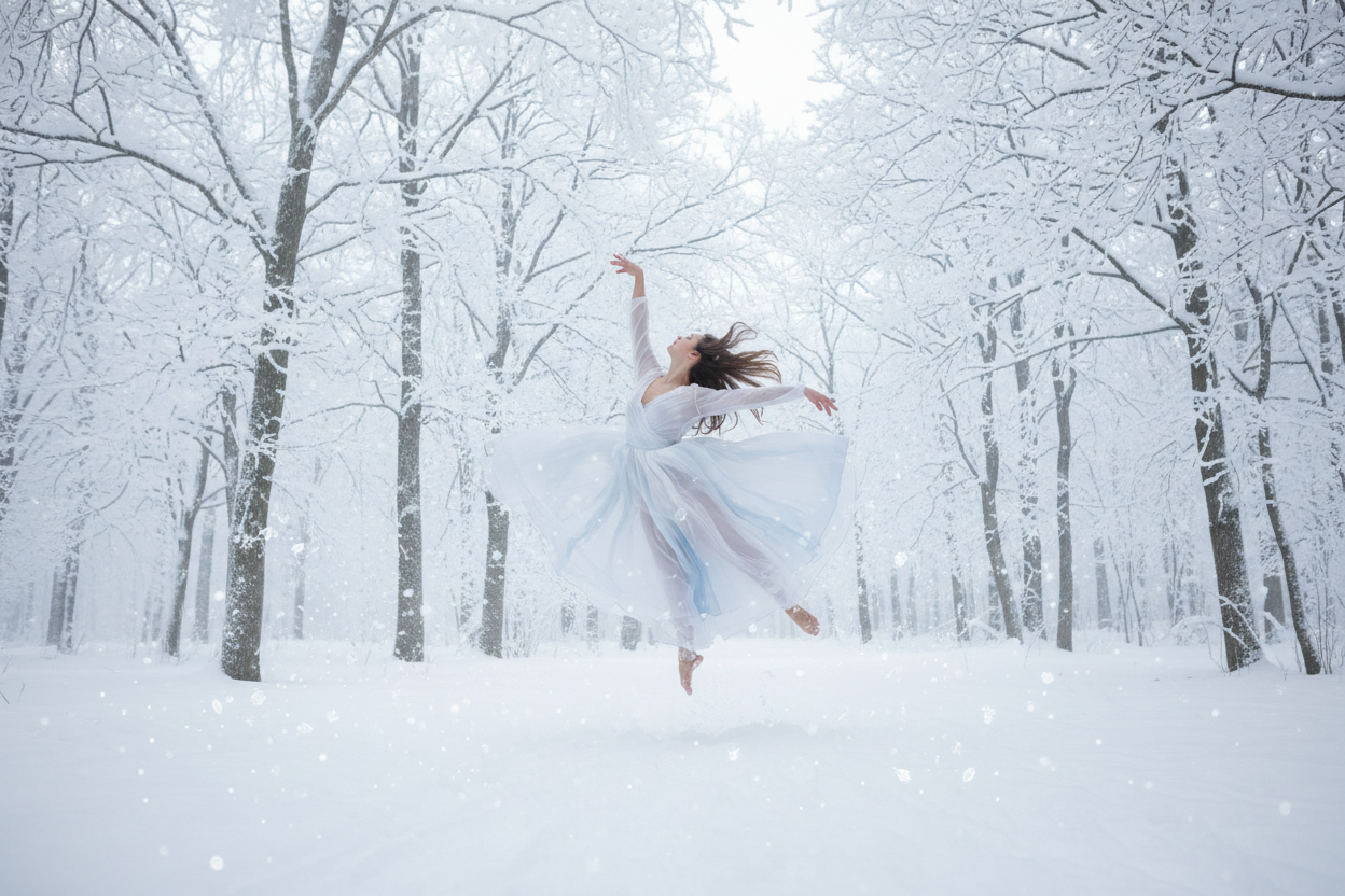 Dancer in a winter forest